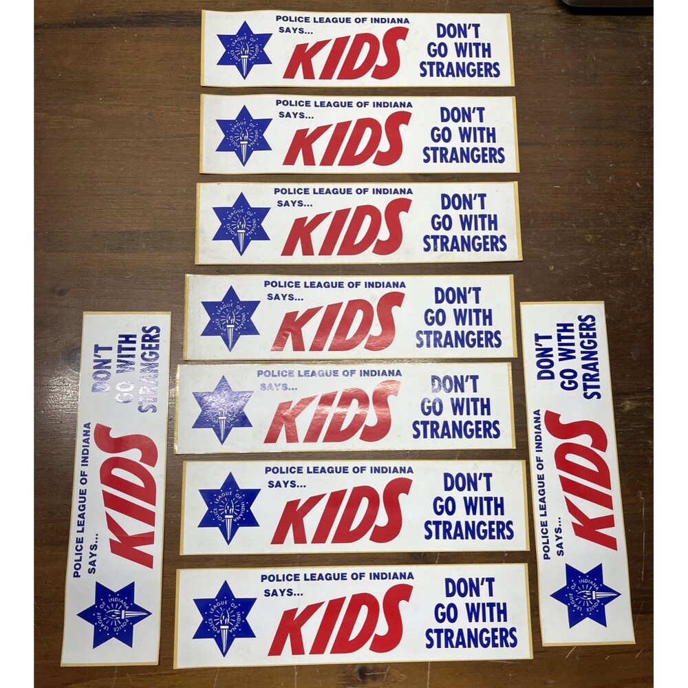 Lot Of 9 Vintage Bumper Stickers 1980s Police League Of Indiana